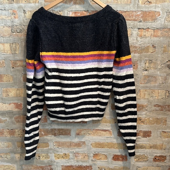 Free People Multi-Color Puff sleeve sweater - Picture 6 of 7